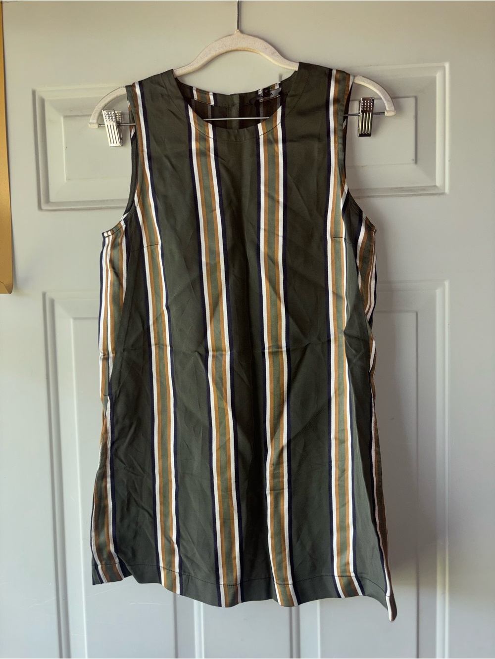 Theory green striped long tunic size S